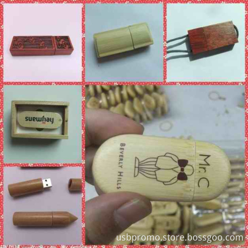 Oval wooden usb flash drive